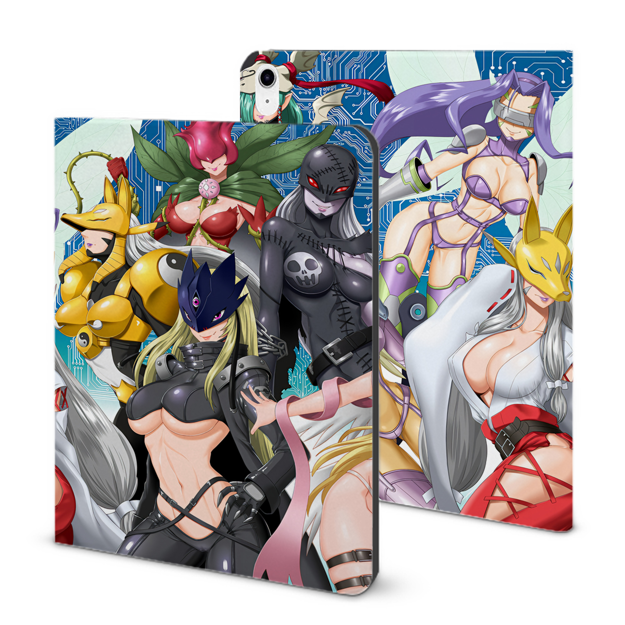 （画像用） Digimon デジタルモンスター/デジモン IPad ケース ブック型 PUレザー TPU 耐衝撃 軽量 薄型 ペン収納なし 全面保護 IPad 各モデル対応
